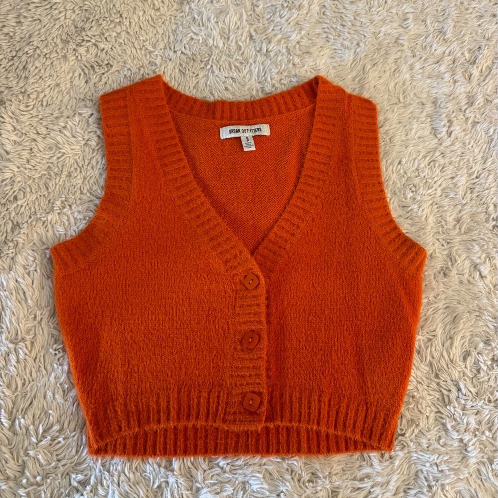 Urban Outfitters V-Neck Orange Sweater Vest